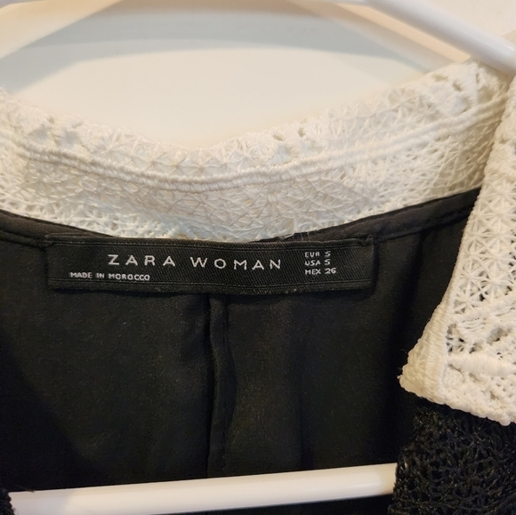 Zara Woman Lace Crochet Guipuire Dress Size Small - Picture 6 of 9